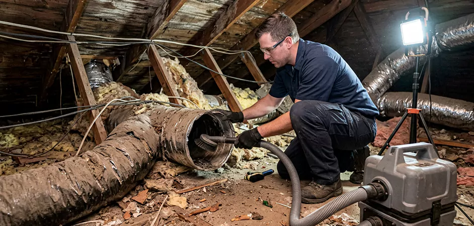 Storm-Damaged Attic Duct Cleaning in Laredo