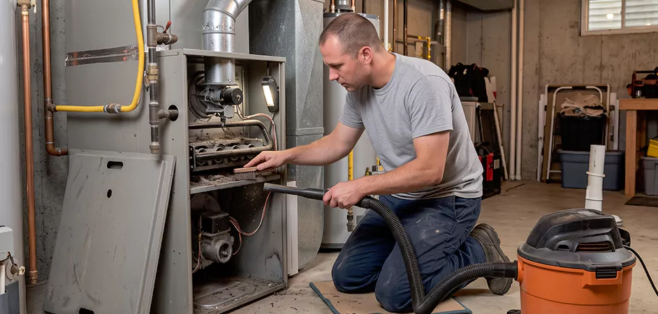 Burner and Heater Compartment Lint Removal in Laredo