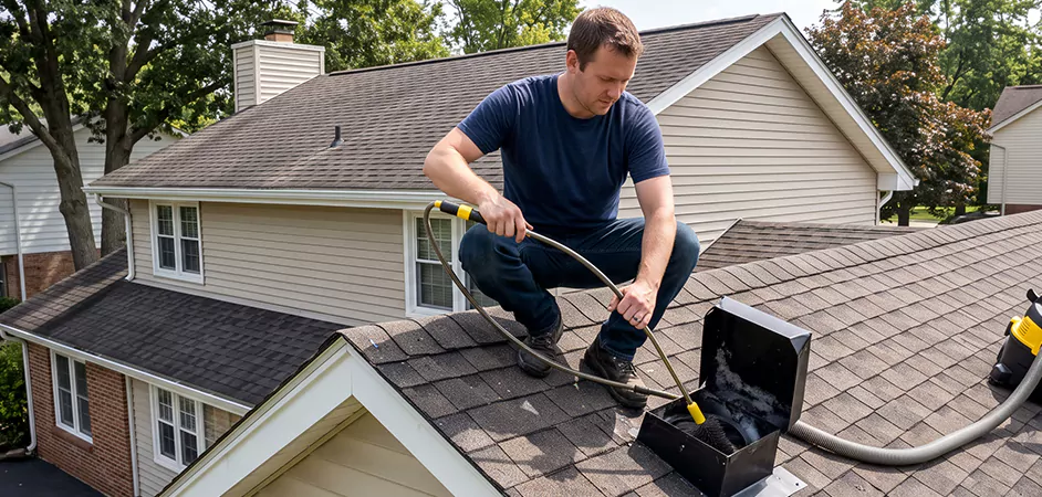 Multi-Story Roof Dryer Vent Cleaning in Laredo